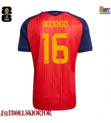 Spanien Rodri Hernandez #16 Hemmatröja VM 2026 Kortärmad